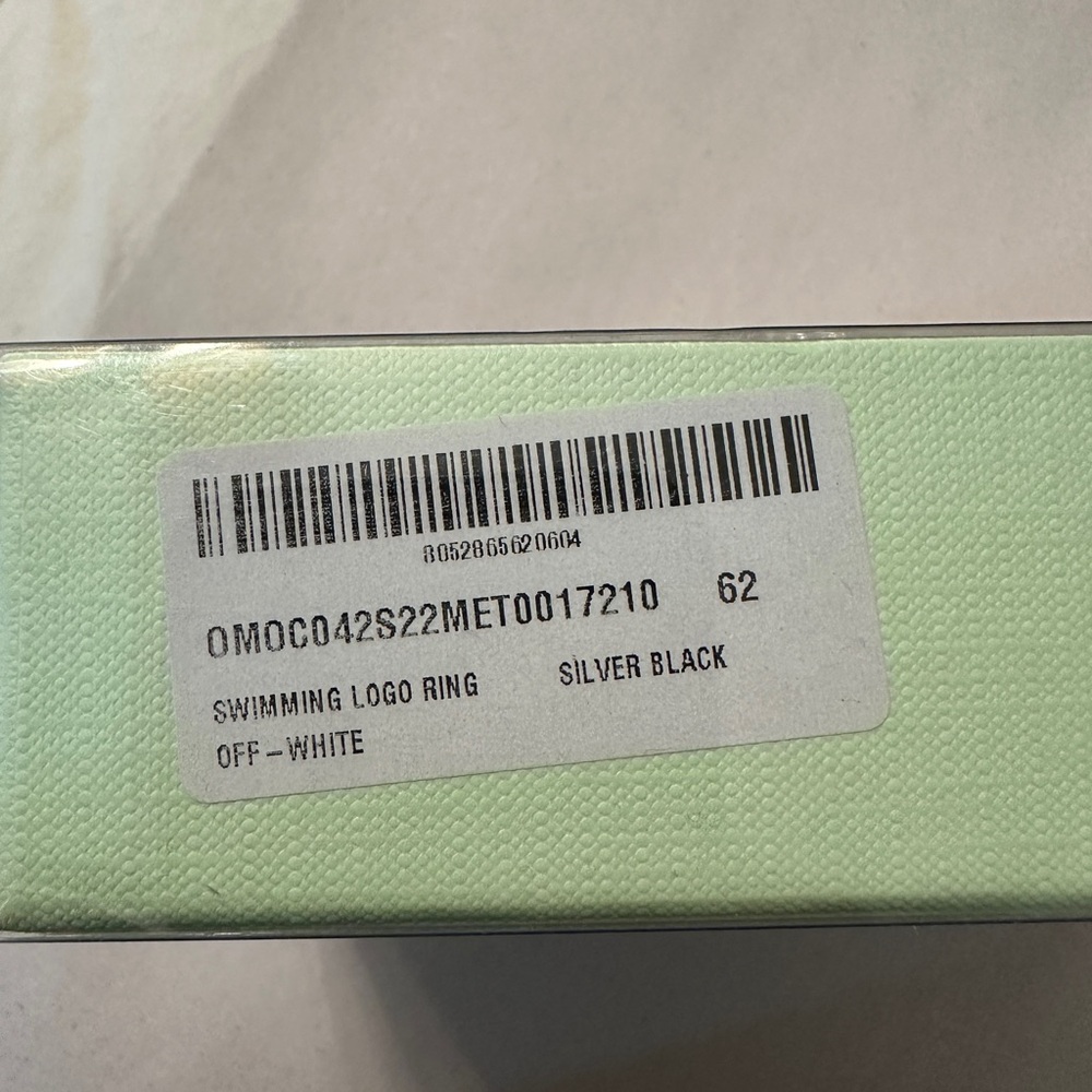 Off-White Swimming Logo Ring - New in Box - Size 62 (US 10) - Picture 10 of 10